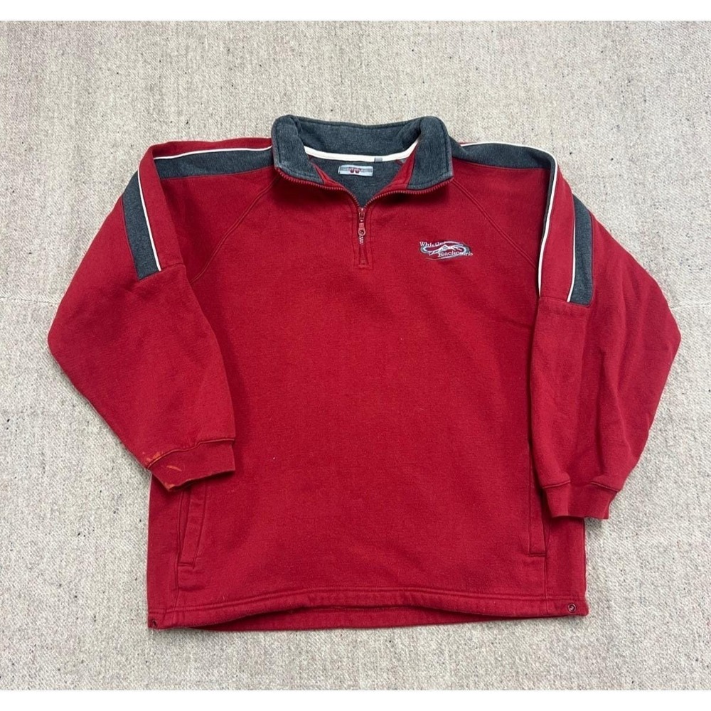 Vintage Whistler Blackcomb Sweatshirt Mens Small Red 2000s Y2K 1/4 Zip